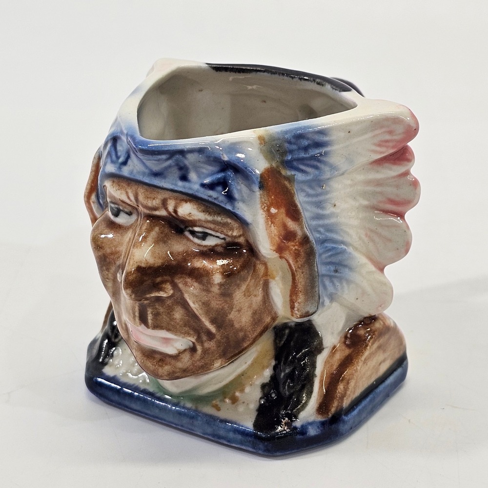 VINTAGE 1940s Toby Mug Jug Occupied‎ Japan Native American Chief Head Cup EUC